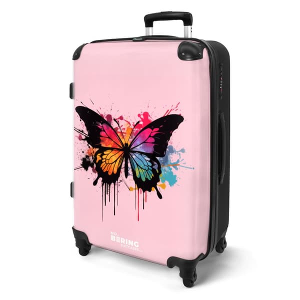 NoBoringSuitcase Resväska - 72L Incheckat Bagage Väska - Koffert med Hjul - 72L Flightcase Resvagn