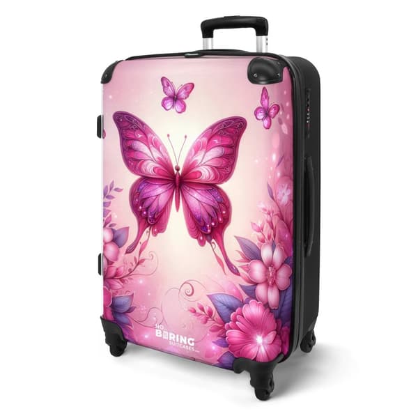 NoBoringSuitcase Resväska - 72L Incheckat Bagage Väska - Koffert med Hjul - 72L Flightcase Resvagn