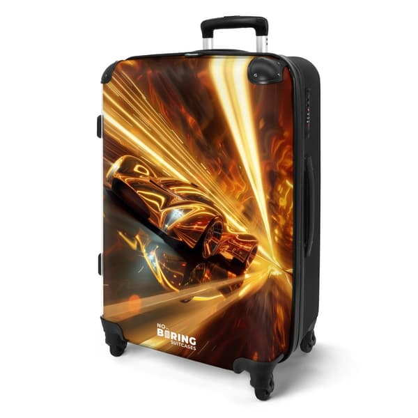 NoBoringSuitcase Resväska - 72L Incheckat Bagage Väska - Koffert med Hjul - 72L Flightcase Resvagn