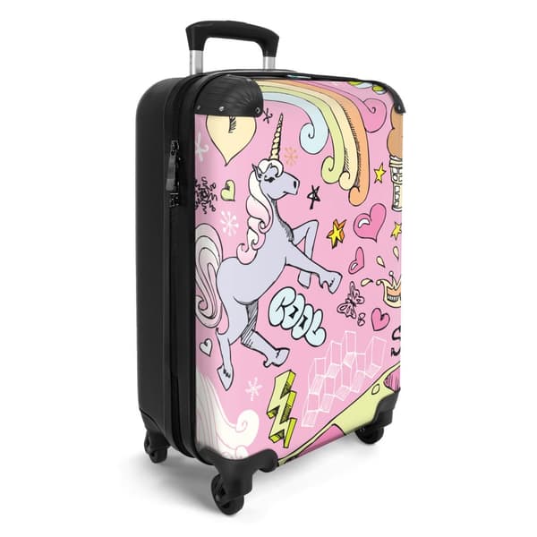 NoBoringSuitcase Resväska - 36L Kabinbagage Väska - Koffert med Hjul - 36L Kabin Flightcase Resvagn