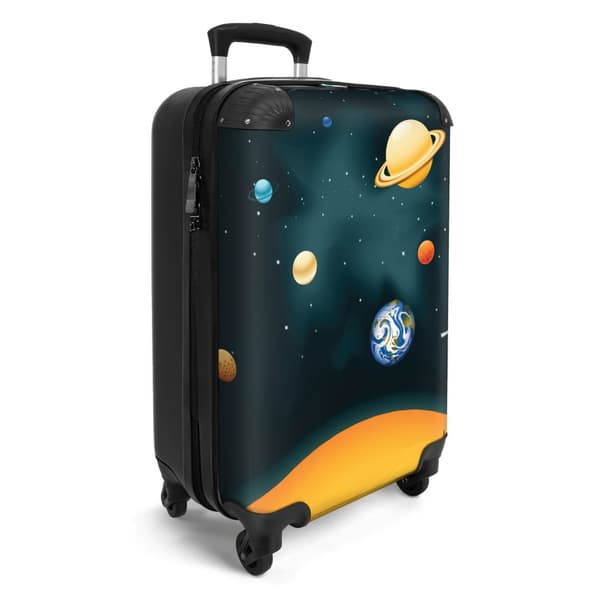 NoBoringSuitcase Resväska - 36L Kabinbagage Väska - Koffert med Hjul - 36L Kabin Flightcase Resvagn