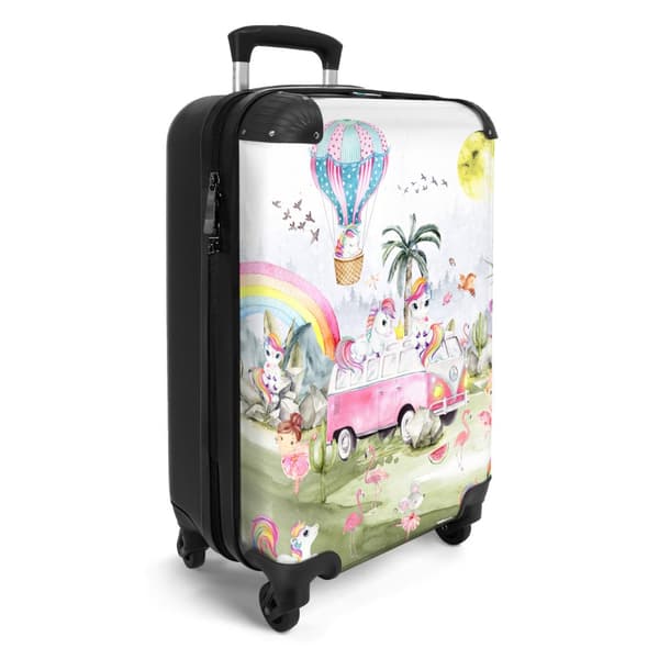 NoBoringSuitcase Resväska - 36L Kabinbagage Väska - Koffert med Hjul - 36L Kabin Flightcase Resvagn