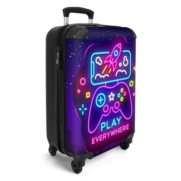 NoBoringSuitcase Resväska - 36L Kabinbagage Väska - Koffert med Hjul - 36L Kabin Flightcase Resvagn