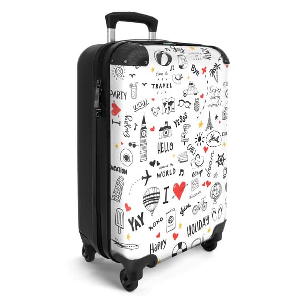NoBoringSuitcase Resväska - 36L Kabinbagage Väska - Koffert med Hjul - 36L Kabin Flightcase Resvagn