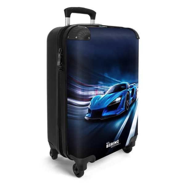 NoBoringSuitcase Resväska - 36L Kabinbagage Väska - Koffert med Hjul - 36L Kabin Flightcase Resvagn