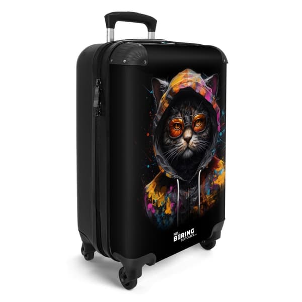 NoBoringSuitcase Resväska - 36L Kabinbagage Väska - Koffert med Hjul - 36L Kabin Flightcase Resvagn