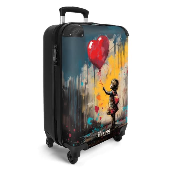 NoBoringSuitcase Resväska - 36L Kabinbagage Väska - Koffert med Hjul - 36L Kabin Flightcase Resvagn