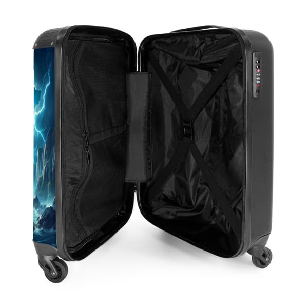 NoBoringSuitcase Resväska - 36L Kabinbagage Väska - Koffert med Hjul - 36L Kabin Flightcase Resvagn