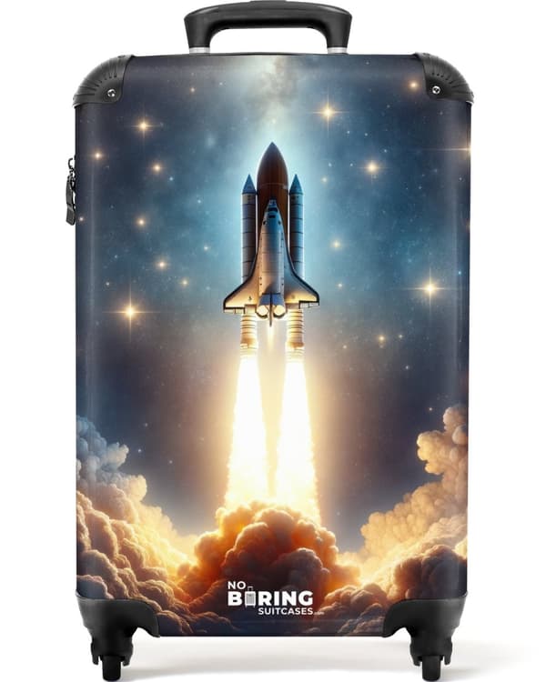 NoBoringSuitcase Resväska - 36L Kabinbagage Väska - Koffert med Hjul - 36L Kabin Flightcase Resvagn