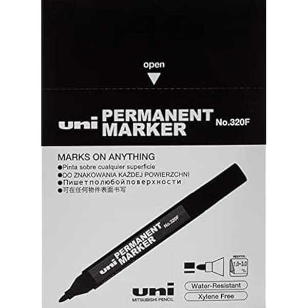 LÅDA 12 PERMANENTMARKÖR UNI NO.320F Svart