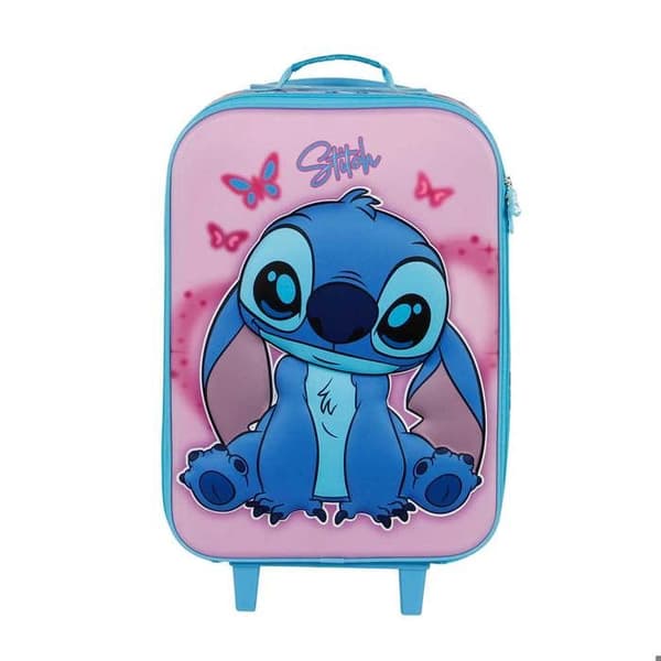 Valisett Trolley Soft 3D - Lilo och Stitch Underbar - Rosa - KARACTERMANIA - Mjuk - Barn - 2 hjul