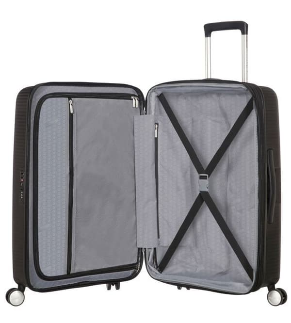 Hård resväska - American Tourister - Soundbox Spinner Bass Black - 77 cm - TSA Lock - 4 hjul