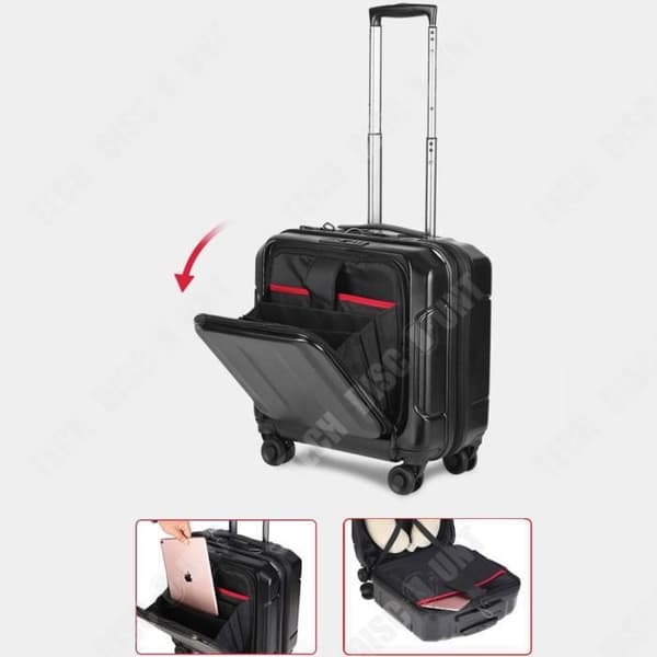 TD® 18 tums Business Boarding Trolley Resväska Front Öppen Dator Uppladdningsbar kortdistans resväska