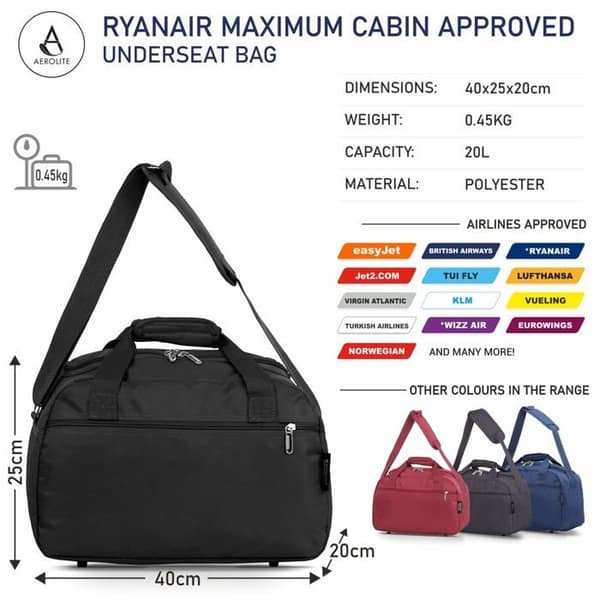 Aerolite Bagage Kabinväska, Svart