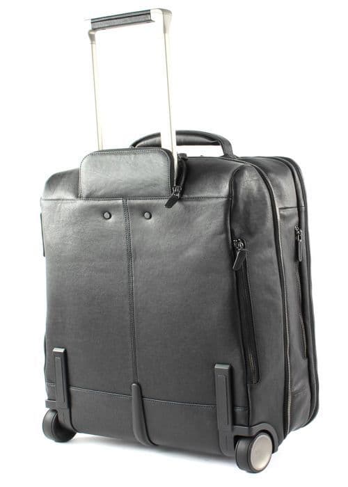 PIQUADRO Svart resväska för kvinna och man - Black Square Cabin Computer Trolley Nero 74509