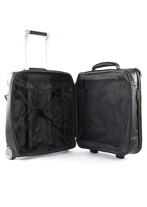 PIQUADRO Svart resväska för kvinna och man - Black Square Cabin Computer Trolley Nero 74509