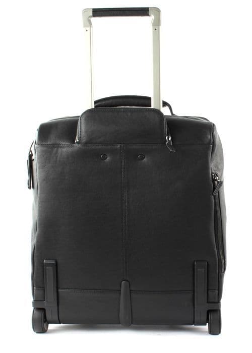 PIQUADRO Svart resväska för kvinna och man - Black Square Cabin Computer Trolley Nero 74509