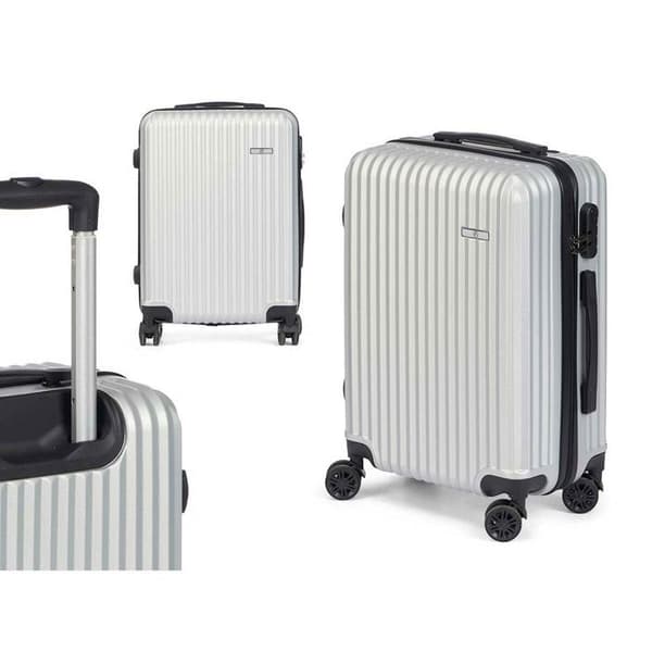 Kabinväska - BigBuy Home - Randig - Ljusgrå - Hårdskal - 38x57x23 cm