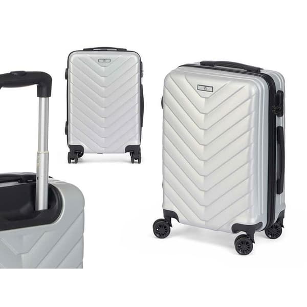 Kabinväska - BigBuy Home - Ljusgrå - Hårdskal - 38x57x23 cm - Inkluderar trolley
