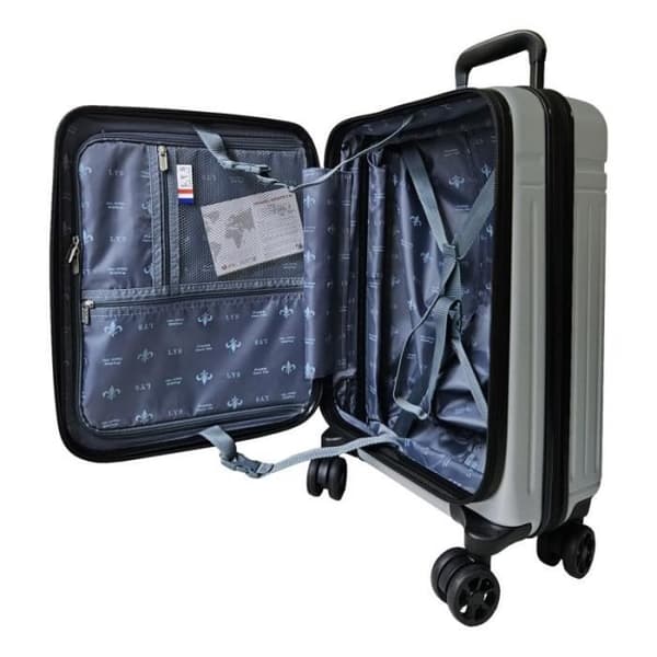 Set med 3 styva utvidgade resväskor 2405/3 - Antistölddragkedja - LYS Paris - Silver