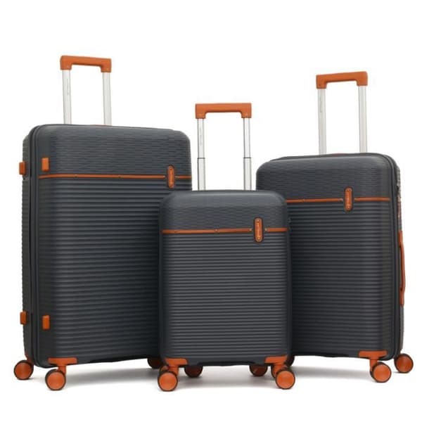 Set med 3 resväskor i polypropen "Travel Light" - LYS Paris 2561/3 - Mörkgrå