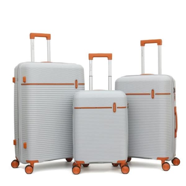Set med 3 polypropenresväskor "Travel Light" - LYS Paris 2561/3 - Silver