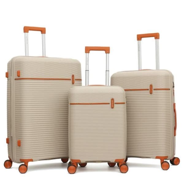 Set av 3 resväskor i polypropylen "Travel Light" - LYS Paris 2561/3 - Taupe