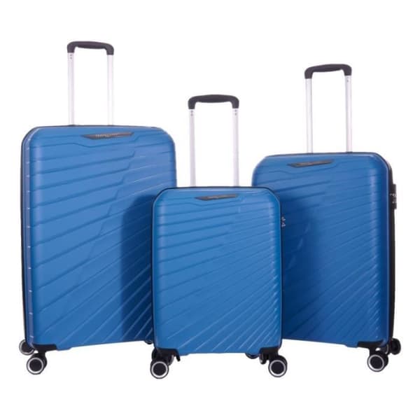 Set om 3 resväskor i polypropylen "Travel Light" - LYS Paris 2500/3 - Blå