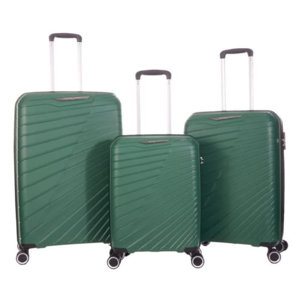Set med 3 resväskor i polypropylen "Travel Light" - LYS Paris 2500/3 - Grön