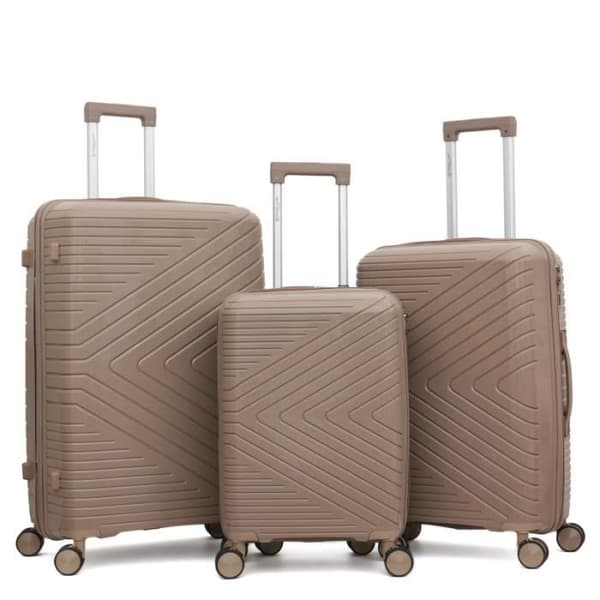 Set med 3 resväskor i polypropen "Travel Light" - LYS Paris 2551/3 - Taupe