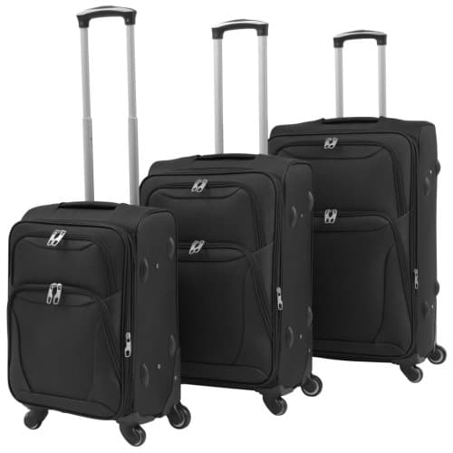 Resväskor 3 svart soft case