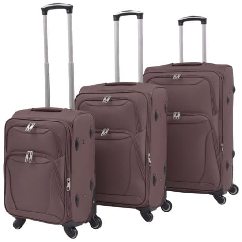Resväskor 3 st kaffebrun soft case