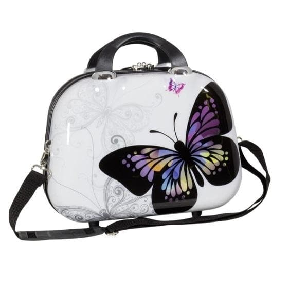 Butterfly Skönhetsväska m Axelrem. Anpassad till Handbaggage