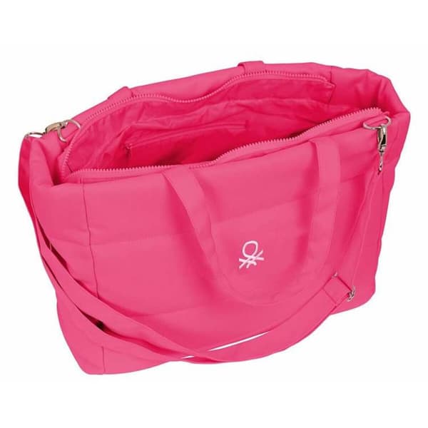 Taske med lomme til bærbar computer Benetton Fuchsia Pink 54 x 31 x 17 cm