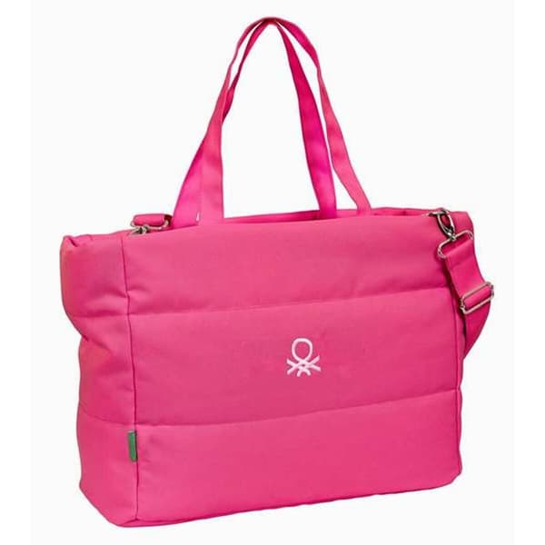 Taske med lomme til bærbar computer Benetton Fuchsia Pink 54 x 31 x 17 cm
