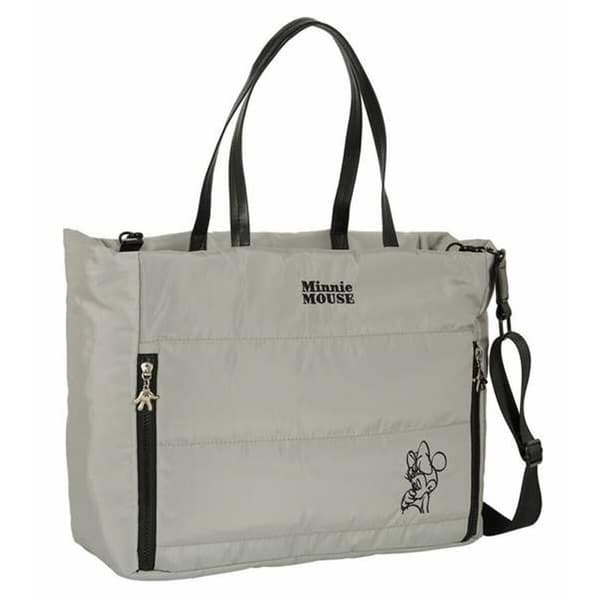 Veske med lomme for bærbar PC Minnie Mouse Teen Sand Grå 40 x 31 x 17 cm Polstret