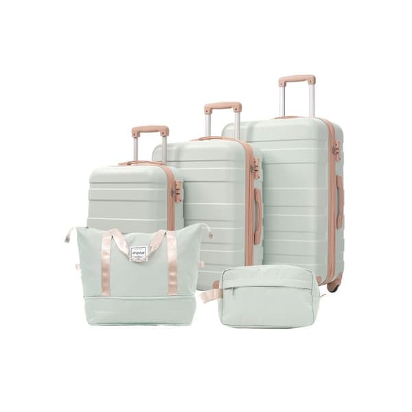 Bagageset, M-L-XL, resväska med 4 hjul, ABS, TSA-lås, med necessär, grön