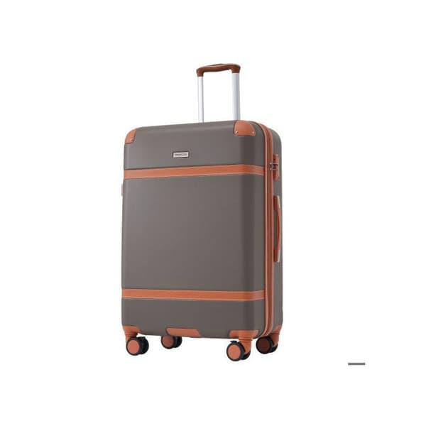 Hårt bagage, handbagage med 4 hjul, ABS-material, TSA-lås, 66*44*26.5, brun färg