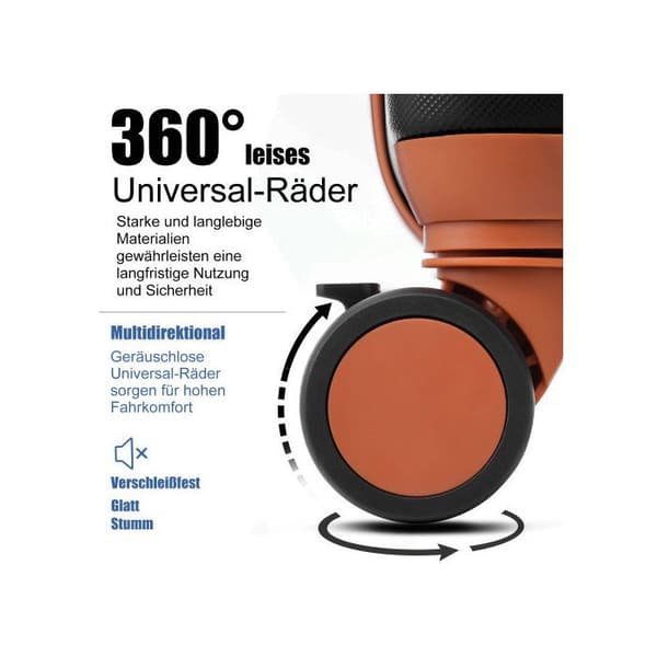 Hård resväska med 4 hjul, ABS-material, TSA-lås, 66*44*26.5, (svart+brun)