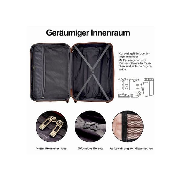 Hård resväska, 4 hjul, ABS-material, TSA-fingerspärr, 52*30*78, med utökningsskikt, svart