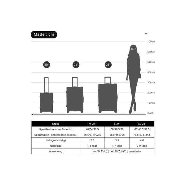 Hårda resväskor, handbagage med 4 hjul, ABS-material, TSA-lås, 76.5*50.5*31.5, silvergrå