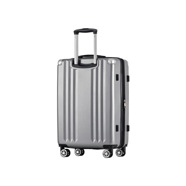 Hårda resväskor, handbagage med 4 hjul, ABS-material, TSA-lås, 76.5*50.5*31.5, silvergrå