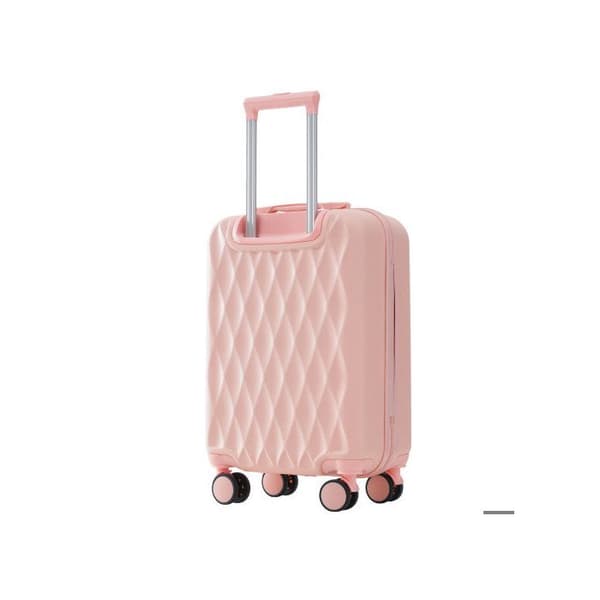 Hård resväska, handbagage med fyra hjul, ABS-material, TSA-lås, 36*23*56, rosa
