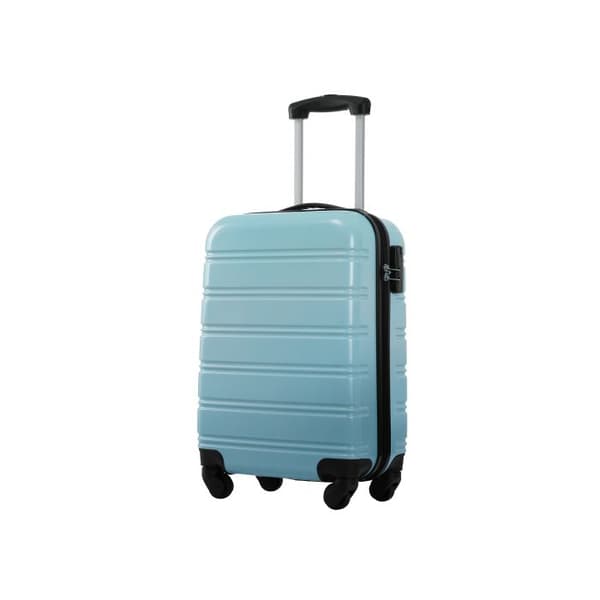 Resväska med hårt skal, rullväska, handbagage, 4 hjul, ABS-material, med kombinationslås, 34,5*23*47, blå