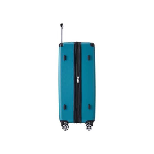 Hård resväska, handbagage med 4 hjul, ABS-material, TSA-lås, 66.5*45.5*28, grön