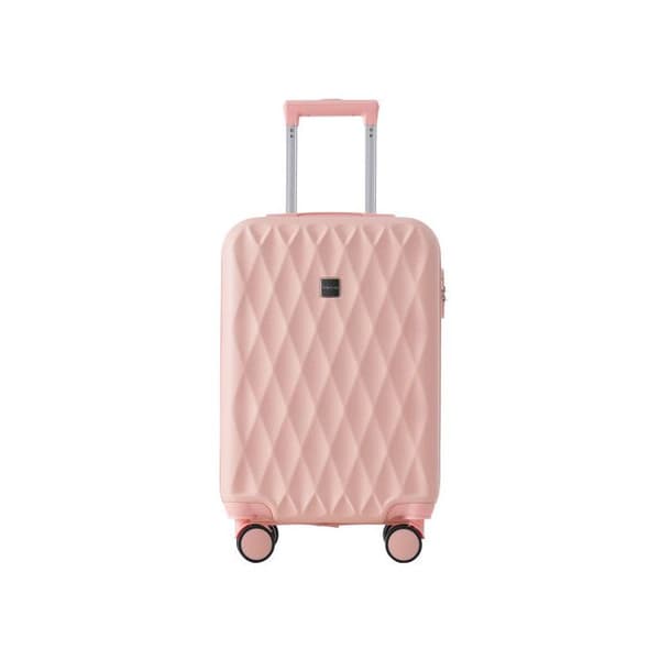 Hård resväska, handbagage med fyra hjul, ABS-material, TSA-lås, 36*23*56, rosa