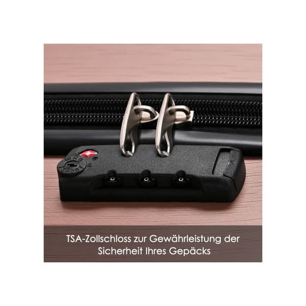 Hårt bagage, handbagage med 4 hjul, ABS-material, TSA-lås, 76.5*50.5*31.5, rosa färg