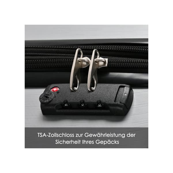 Hårt bagage, 4 hjul, ABS-material, TSA-lås, 66.5*45.5*28, grå silver