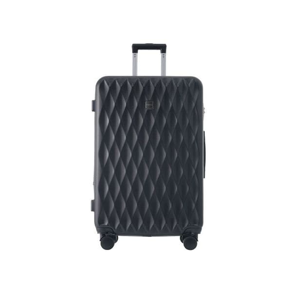 Hårdväska, handbagage med 4 hjul, ABS-material, TSA-lås, 48*30*76, svart
