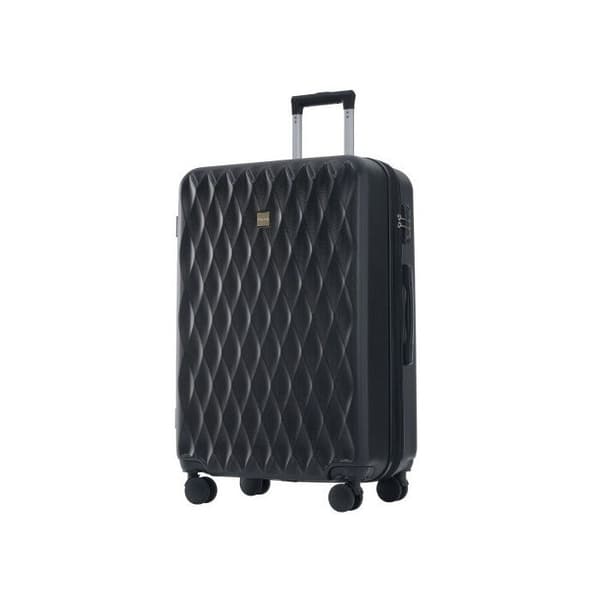 Hårdväska, handbagage med 4 hjul, ABS-material, TSA-lås, 48*30*76, svart